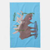 Grappig vrolijke cartoon illustratie theedoek (Verticaal)