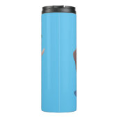 Grappig vrolijke cartoon illustratie thermosbeker (Achterkant)