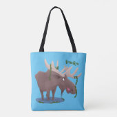 Grappig vrolijke cartoon illustratie tote bag (Achterkant)