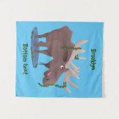 Grappig vrolijke cartoon illustratie wandkleed (Voorkant (horizontaal))