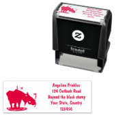 Grappig vrolijke cartoon illustratie  zelfinktende stempel (In situ)