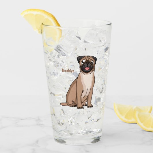 Grappig vrolijke foto van de cartoon glas (Voorkant ijs)