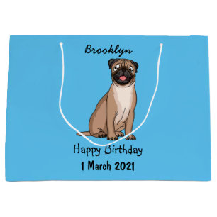 Grappig vrolijke foto van de cartoon groot cadeauzakje