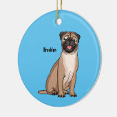 Grappig vrolijke foto van de cartoon keramisch ornament (Links)