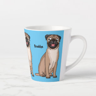 Grappig vrolijke foto van de cartoon latte mok