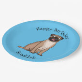 Grappig vrolijke foto van de cartoon papieren bordje (Gekanteld)