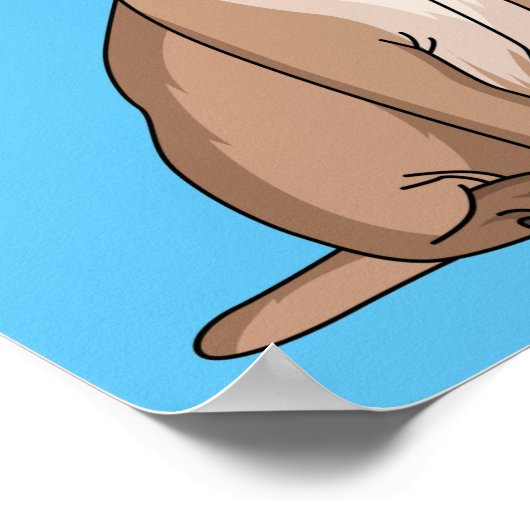 Grappig vrolijke foto van de cartoon poster (Hoek)