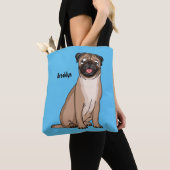 Grappig vrolijke foto van de cartoon tote bag (Dichtbij)