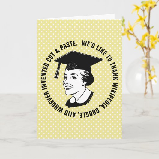 Grappig Vrouw Afstuderen Ouderlijke Dankbaarheid C Kaart (Gele Bloem)