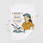 Grappig Vrouw Golfer - Hole in One (Soort van Golfhanddoek (Insitu)