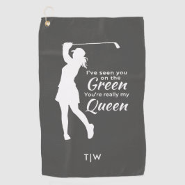 Grappig Vrouw Golfquote Je bent mijn Queen Golfhanddoek