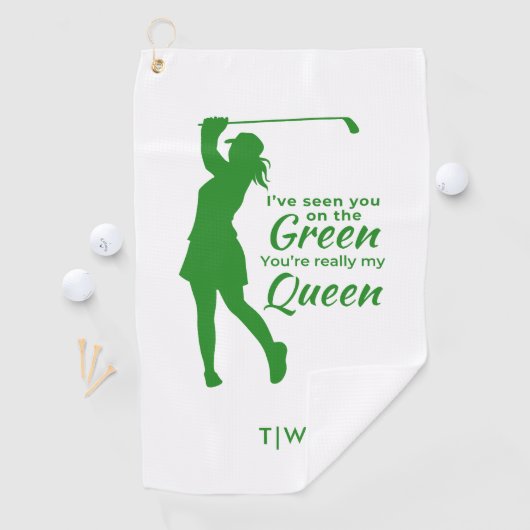 Grappig Vrouw Golfquote Je bent mijn Queen Golfhanddoek (Insitu)