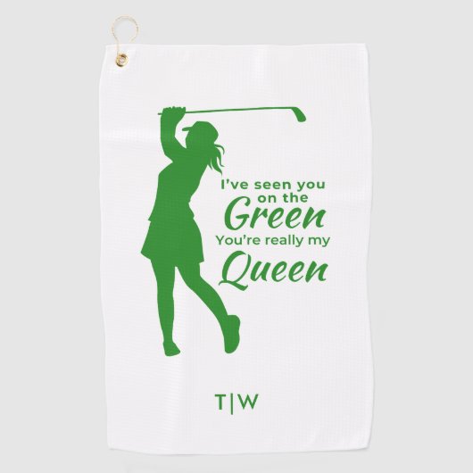 Grappig Vrouw Golfquote Je bent mijn Queen Golfhanddoek (Voorkant)