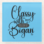 Grappig, vrouwelijk, Aussie vrouwen, classy bogan Glazen Onderzetter (Voorkant)