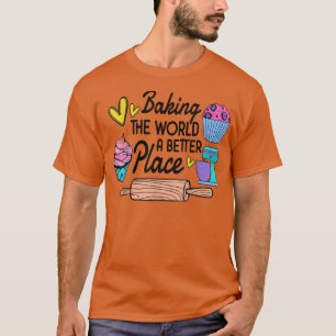 Grappig vrouwelijke vrouw die bakker hobbyeten bak t-shirt