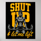 Grappig Vrouwen Gewichtheffen Bodybuilding Muscle  Poster (Voorkant)