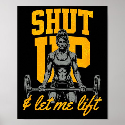 Grappig Vrouwen Gewichtheffen Bodybuilding Muscle  Poster (Voorkant)