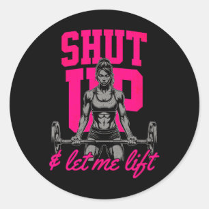 Grappig Vrouwen Gewichtheffen Bodybuilding Muscle Ronde Sticker