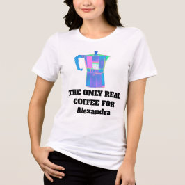 Grappig vrouwen koffiesnob aangepaste naam vet sar Tri-Blend shirt