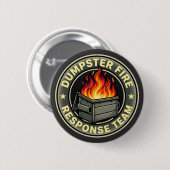Grappig vuilcontainer brand responsteam ronde button 5,7 cm (Voorkant /achterkant)