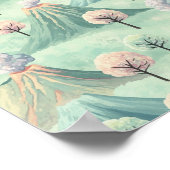 Grappig vulkanisch landschap - Fantasy Art Print (Hoek)