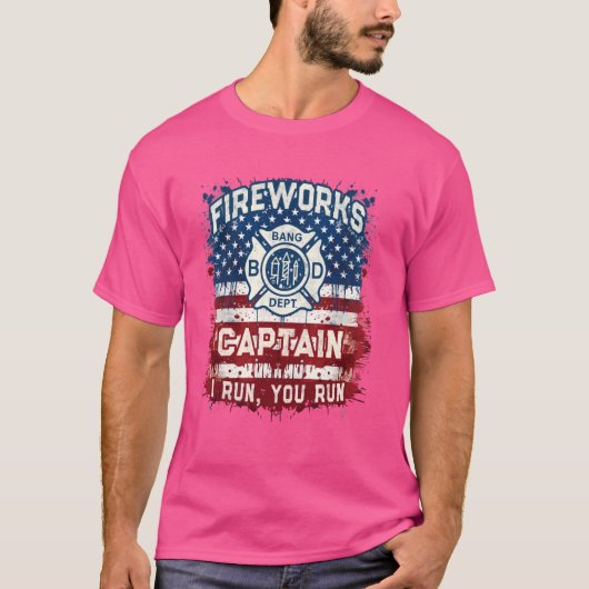 Grappig VUURWERK KAPITEIN Veiligheid Directeur Pyr T-shirt (Voorkant)