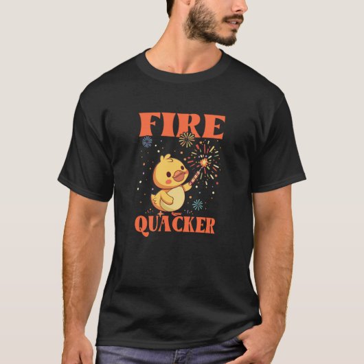 Grappig Vuurwerk met Goose Duck Fire Quacker Zweet T-shirt (Voorkant)