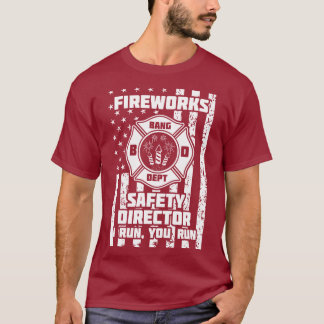 Grappig vuurwerk veiligheidsdirecteur brandweer Am T-shirt