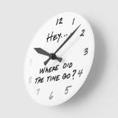 Grappig waar ging de tijd heen ronde klok (Hoek)