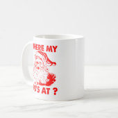 Grappig waar mijn huis is met kerstmis koffiemok (Voorkant links)