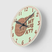 Grappig waar mijn wafels bij keuken slogan ronde klok (Hoek)