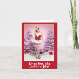 Grappig waarom de kerstman zo vrolijk is feestdagen kaart