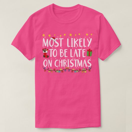 Grappig waarschijnlijk dat hij laat is op kerstlic t-shirt (Design voorkant)