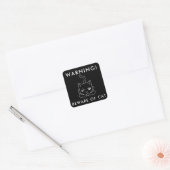 Grappig waarschuwingsteken | Angry Cat Logo Vierkante Sticker (Envelop)