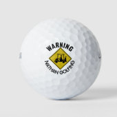 Grappig waarschuwingsteken Golf Winkelwagen gepers Golfballen (Voorkant)