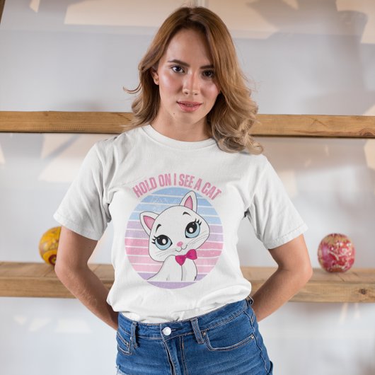 Grappig Wacht op Ik zie een kat T-shirt