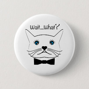 Grappig, wacht...Wat? kruisgeoogste kat, kool Ronde Button 5,7 Cm
