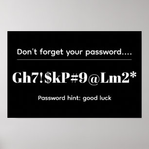 Grappig Wachtwoord Poster