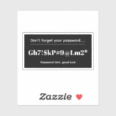 Grappig Wachtwoord Sticker (Vel)