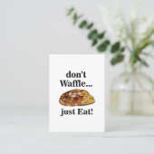 Grappig wafelvoedselrestaurant visitekaartje (Staand voorkant)