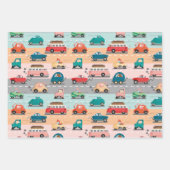 Grappig wagenpatroon met dieren inpakpapier vel (Voorkant)