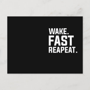 Grappig Wake Fast Herhaal Graphic Sarcastisch Briefkaart