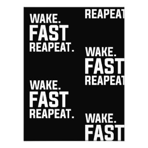 Grappig Wake Fast Herhaal Graphic Sarcastisch Foto Afdruk