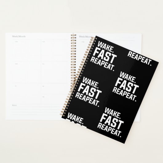 Grappig Wake Fast Herhaal Graphic Sarcastisch Planner (Display)
