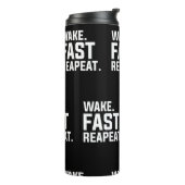 Grappig Wake Fast Herhaal Graphic Sarcastisch Thermosbeker (Gedraaid links)