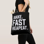 Grappig Wake Fast Herhaal Graphic Sarcastisch Tote Bag (Dichtbij)