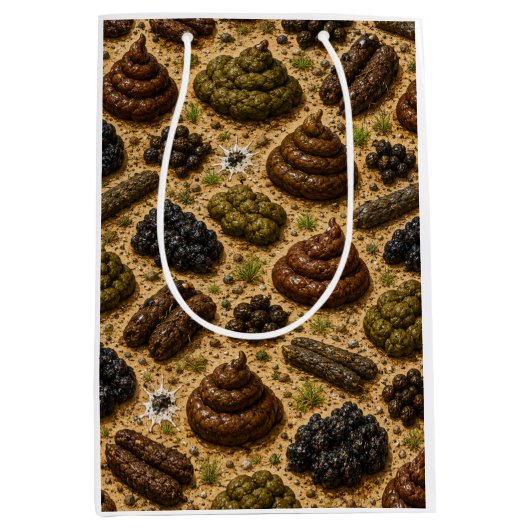 Grappig Walgelijk Poep Patroon Medium Cadeauzakje (Voorkant)