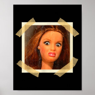 Grappig Walgelijk Poppengezicht Meme Hilarisch Sar Poster