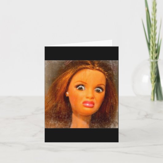 Grappig Walgelijk Poppengezicht Meme Kaart (Voorkant)