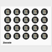 Grappig Walgelijk Poppengezicht Meme Roken Verdrie Ronde Sticker (Vel)